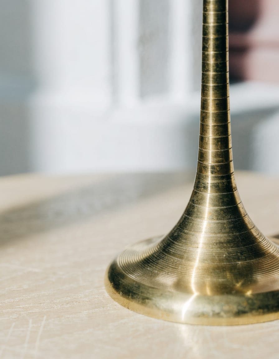 Brass Taper Candlestick, view 2