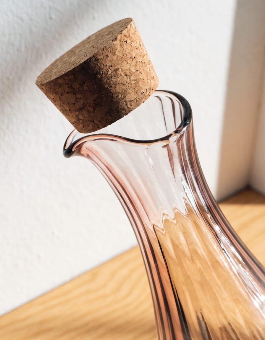Ribbed Glass Carafe, view 2