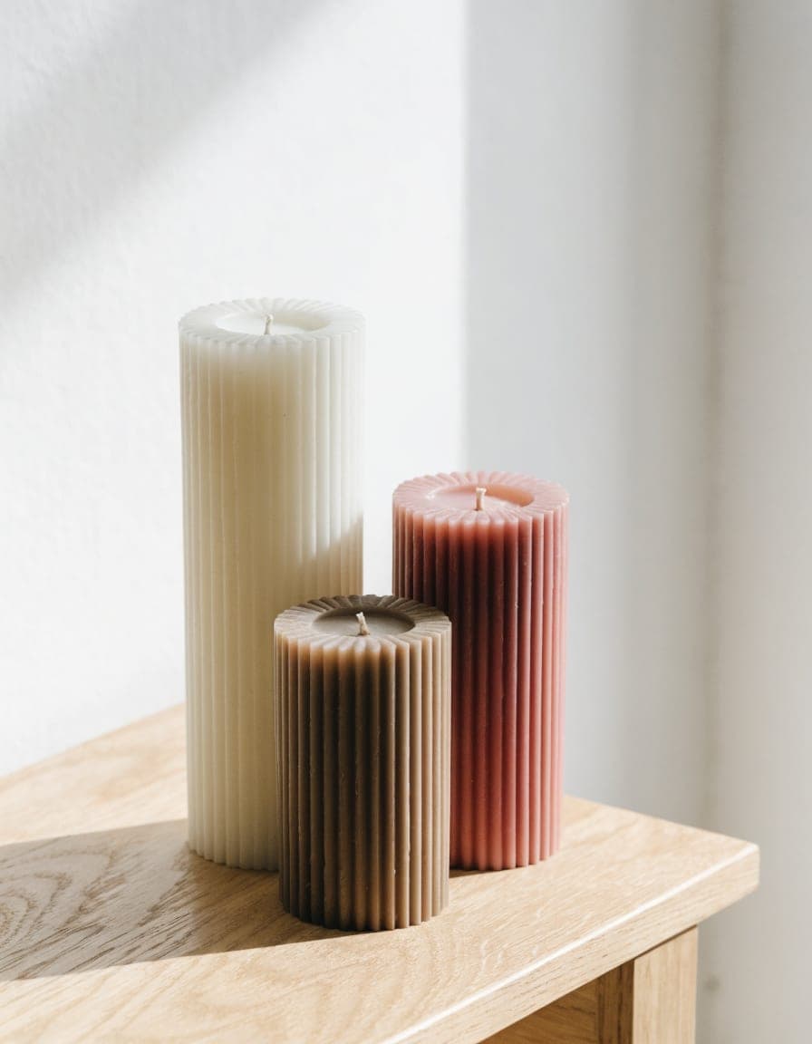 Ribbed Pillar Candles