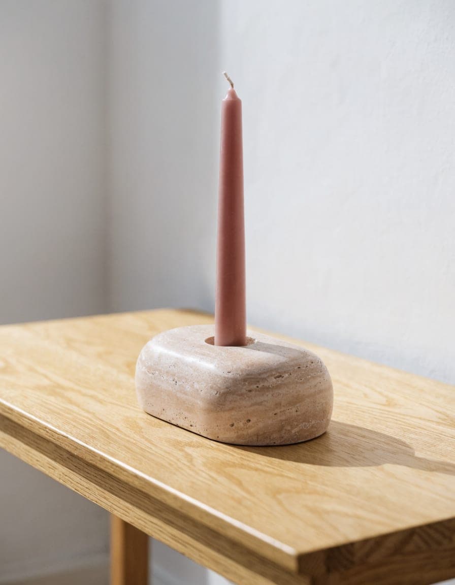 Travertine Candle Holder