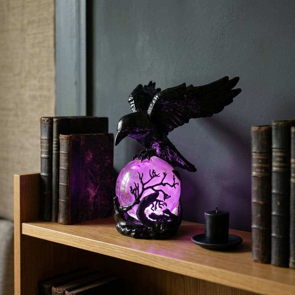 Creative Gothic Raven LED Lamp, view 2