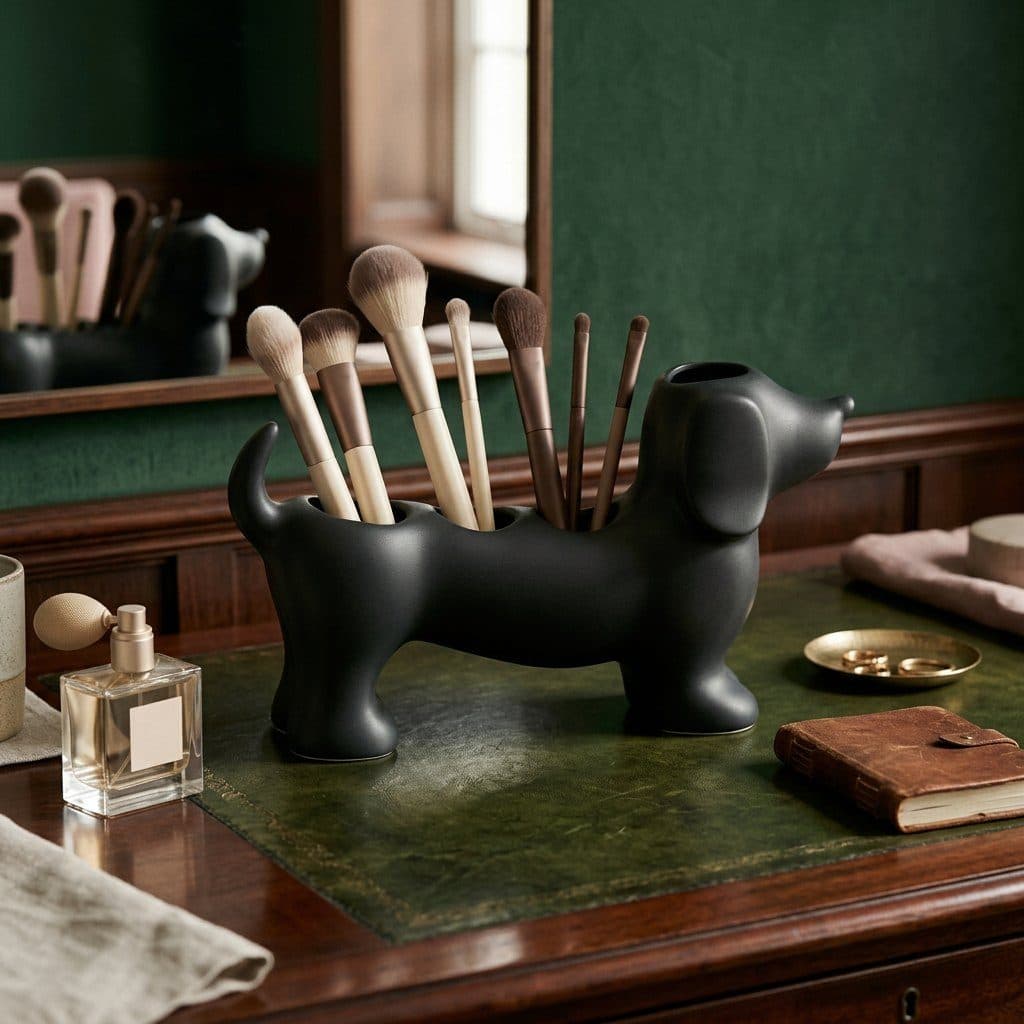 Dachshund brush holder, view 2