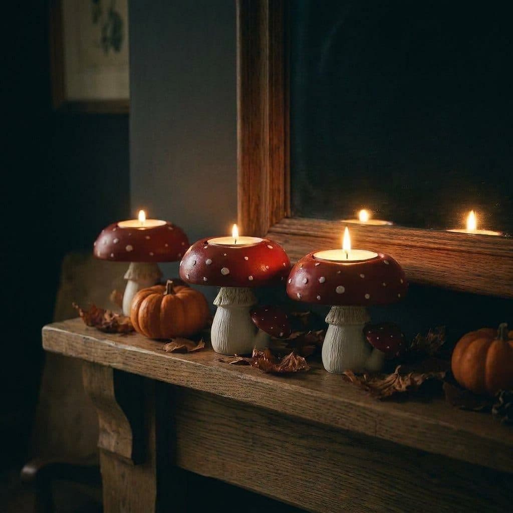 Mushroom tealight holder, view 4