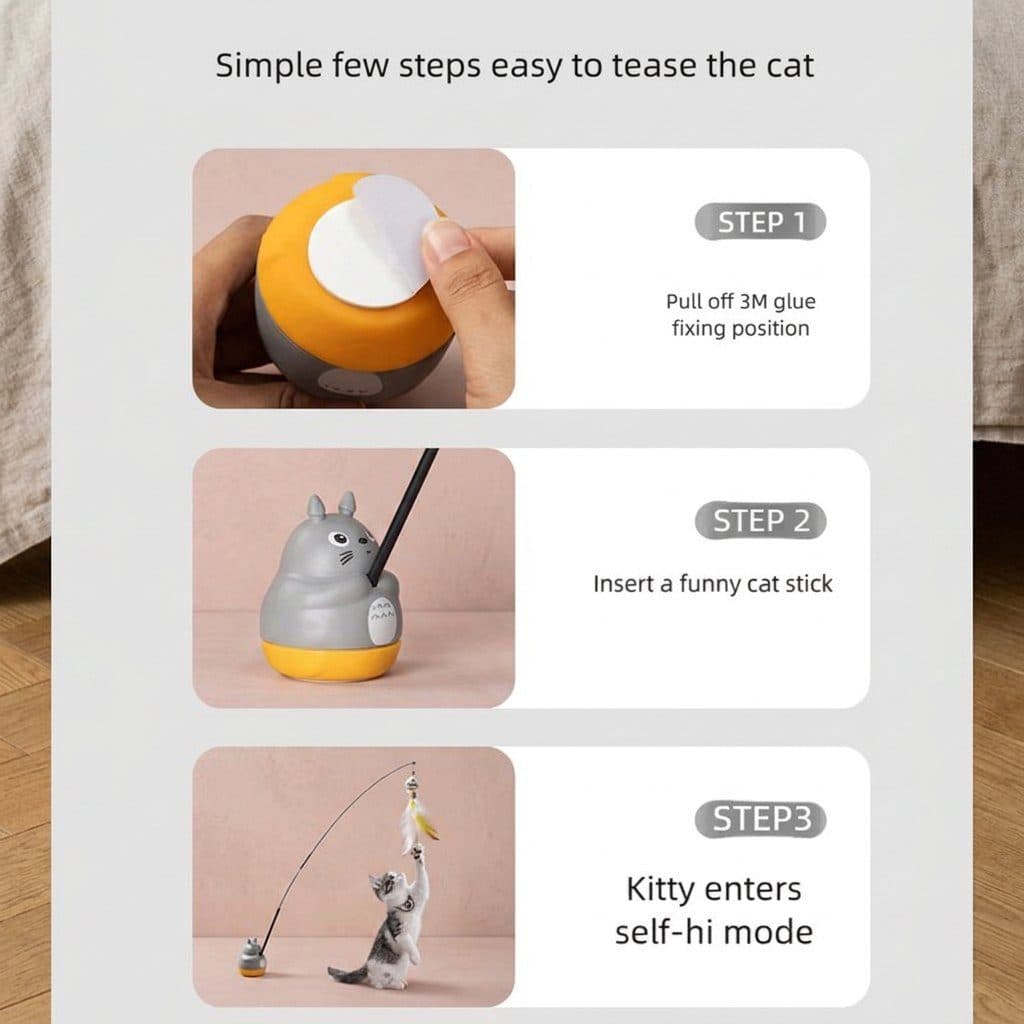Rotating cat teaser wand, view 4