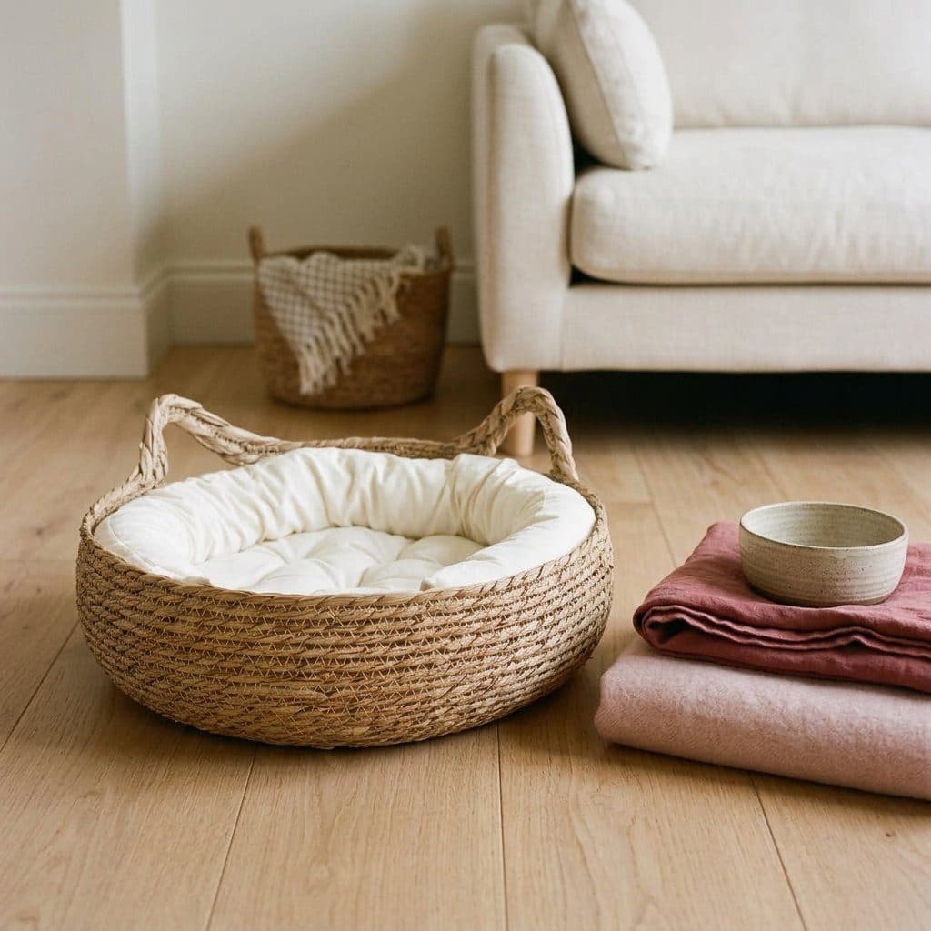 Woven pet bed, view 2